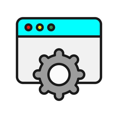 Web Sayfası Doldurulmuş Vektör Simgesi Tasarımı