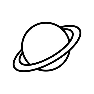 Satürn Ana Hattı Vektör Simgesi Tasarımı