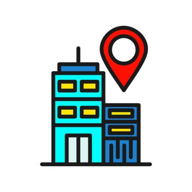 Konum Satırı Doldurulmuş Vektör Simgesi Tasarımı