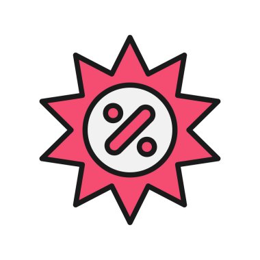 İndirim Satırı Dolu Vektör Simgesi Tasarımı