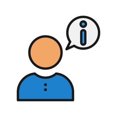 Yardım Satırı Doldurulmuş Vektör Simgesi Tasarımı