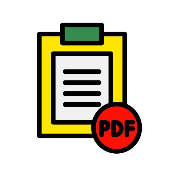 Pdf Datei Line Filled Vector Icon Design — Stockvektor