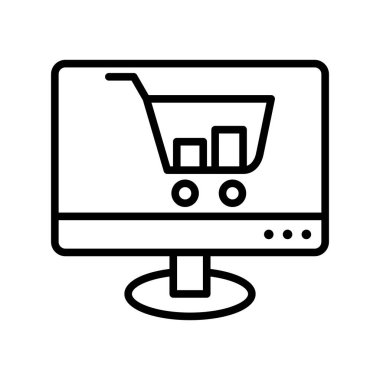 Alışveriş Ana Hattı Vektör Simgesi Tasarımı