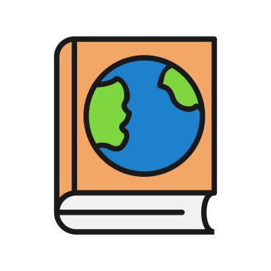 Kitap Satırı Doldurulmuş Vektör Simgesi Tasarımı