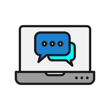 Chatbot Satırı Vektör Simgesi Tasarımı