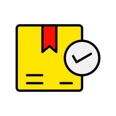 Tik Satırı Dolu Vektör Simgesi Tasarımı