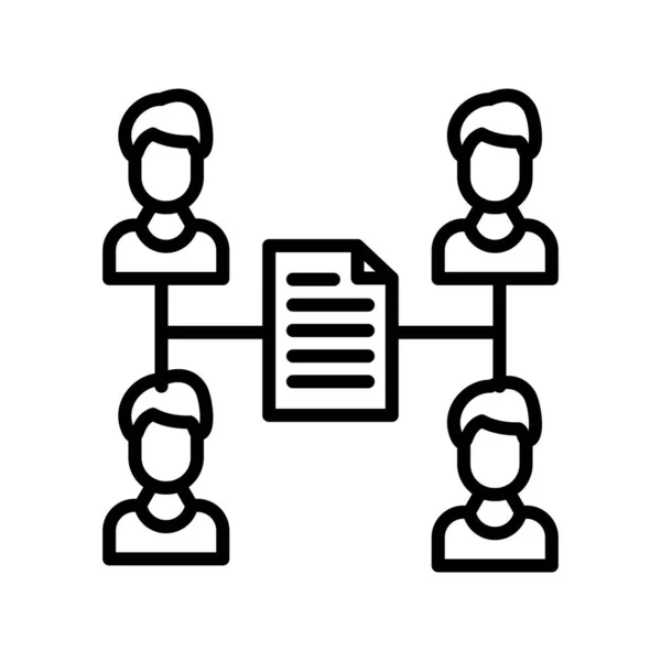 Teamwork Outline Vector Icon Desig — Stock Vector