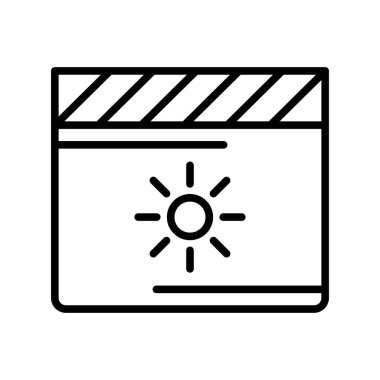 Görüntü Parlaklığı Ana Hattı Vektör Simgesi Tasarımı