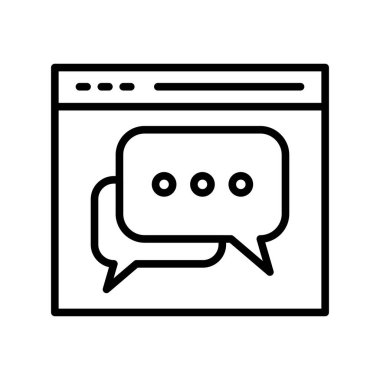 Web Sohbeti Ana Hattı Vektör Simgesi Tasarımı