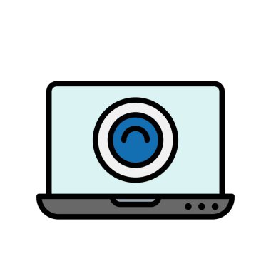  Web Güvenlik Hattı Vektör Simgesi Tasarımı