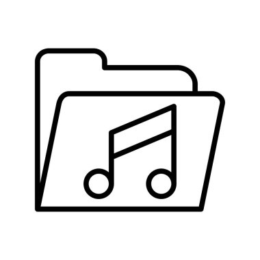 Müzik Dizini Ana Hattı Vektör Simgesi Tasarımı