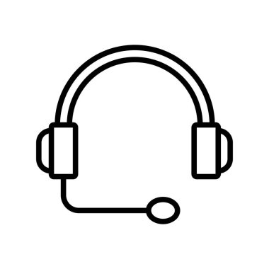 Kulaklık Hattı Vektör Simgesi Tasarımı