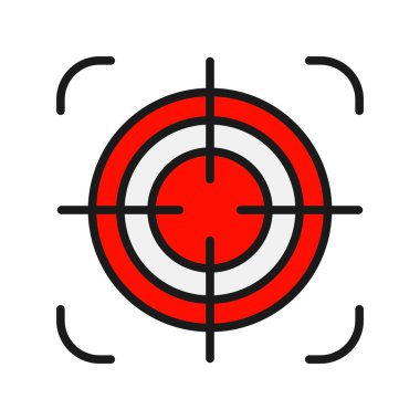 Hedef Satır Doldurulmuş Vektör Simgesi Tasarımı