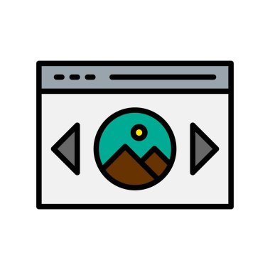 Resim Satırı Doldurulmuş Vektör Simgesi Tasarımı