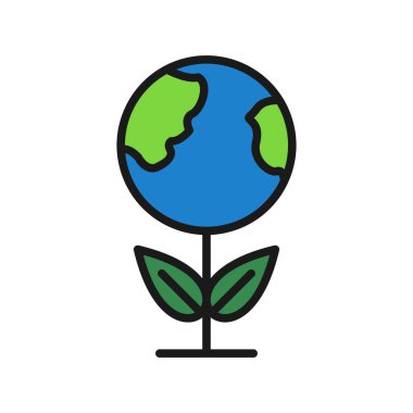  Dünya Satırı Dolu Vektör Simgesi Tasarımı