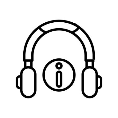 Kulaklık Hattı Vektör Simgesi Tasarımı