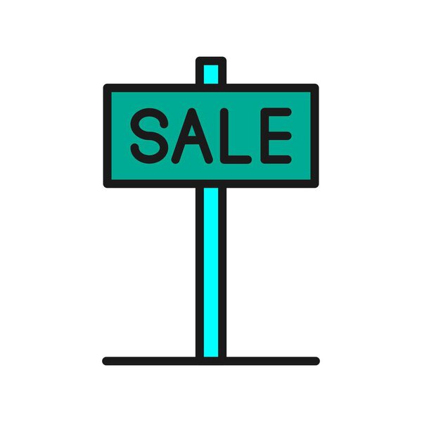Sale Board Line Filled Vector Icon Design