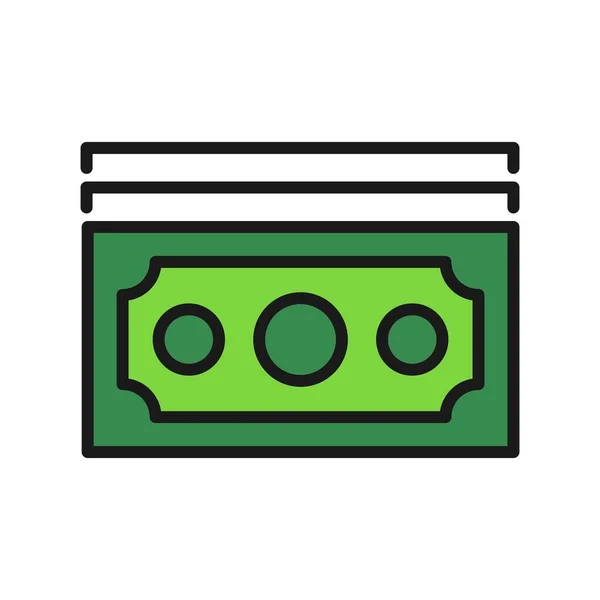 Money Line Filled Vector Icon Desig — Stock Vector