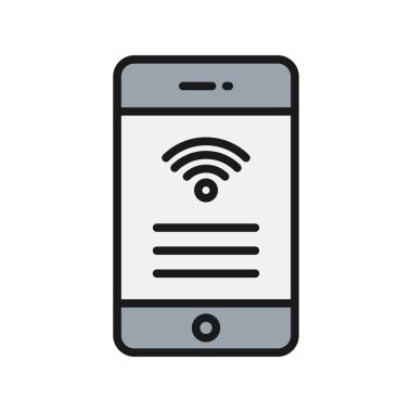 Wifi Satırı Doldurulmuş Vektör Simgesi Tasarımı