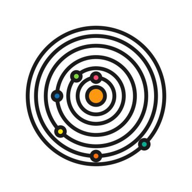 Galaksi Satırı Dolu Vektör Simgesi Tasarımı