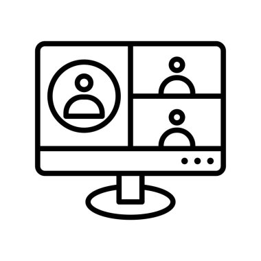 Çevrimiçi Arama Ana Hattı Vektör Simgesi Tasarımı