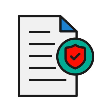 Koruma Satırı Doldurulmuş Vektör Simgesi Tasarımı