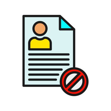 Reddedilmiş Satır Doldurulmuş Vektör Simgesi Tasarımı