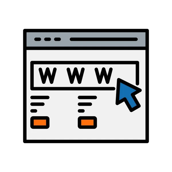 Webseite Line Gefülltes Vector Icon Desig — Stockvektor