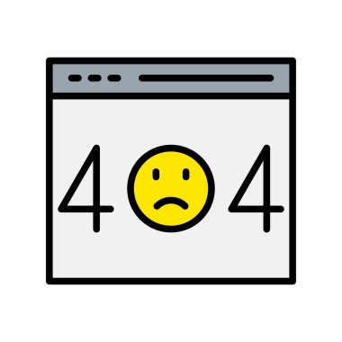 Web Hatası Satırı Doldurulmuş Vektör Simgesi Tasarımı
