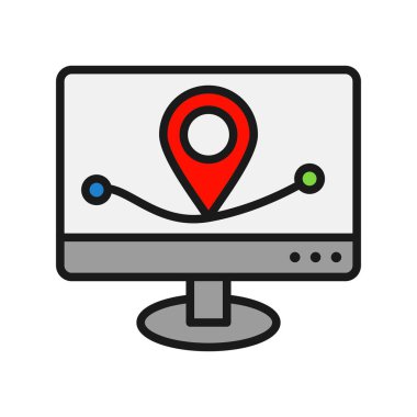 Uzaklık Satırı Doldurulmuş Vektör Simgesi Tasarımı