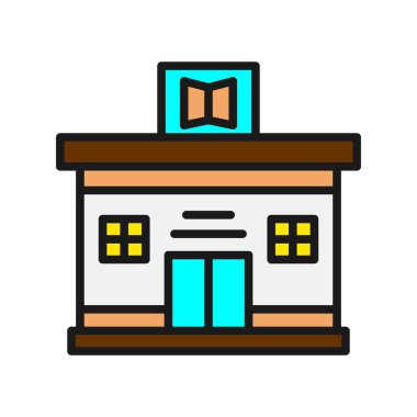 Kitapçı Satırı Vektör Simgesi Tasarımı