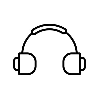 Kulaklık Hattı Vektör Simgesi Tasarımı