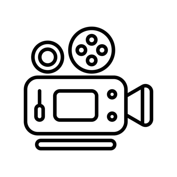 Vídeo Camera Outline Vector Ícone Desig — Vetor de Stock