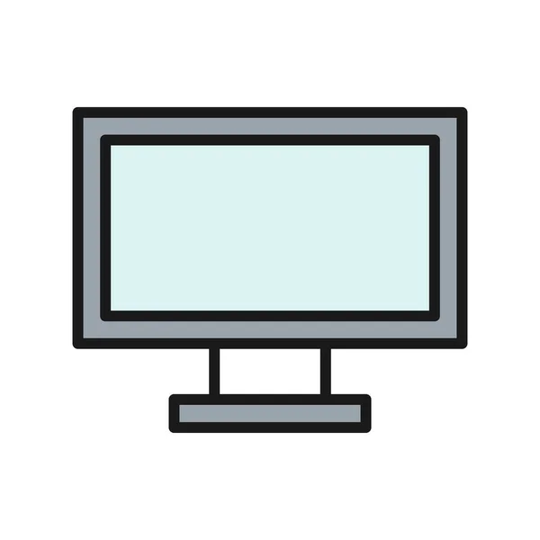 Vektor Icon Desig Mit Monitorzeile Gefüllt — Stockvektor