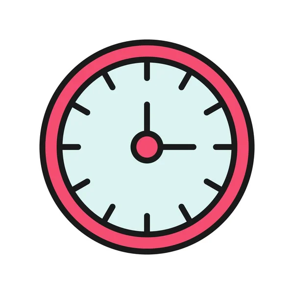 Clock Line Filled Vector Icon Desig — Stock Vector