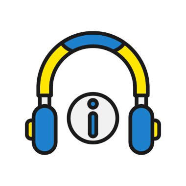 Kulaklık Satırı Doldurulmuş Vektör Simgesi Tasarımı