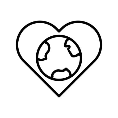 Aşk Dış Hattı Vektör Simgesi Tasarımı