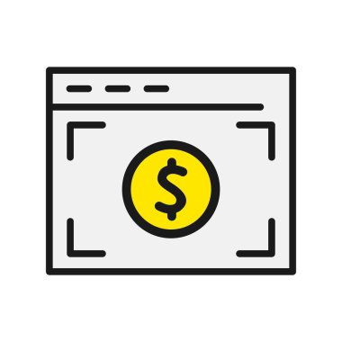 Dolar Satırı Dolu Vektör Simgesi Tasarımı