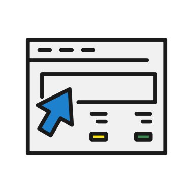 Web Sitesi Satırı Doldurulmuş Vektör Simgesi Tasarımı