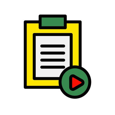 Satır Dolu Vektör Simgesi Tasarımı Oynat 