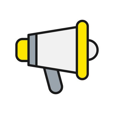 Megafon Satırı Doldurulmuş Vektör Simgesi Tasarımı