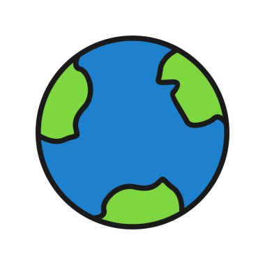 Gezegen Satırı Dolu Vektör Simgesi Tasarımı