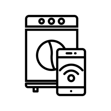  Çamaşır Makinesi Taslak Vektör Simgesi Tasarımı