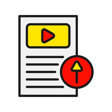  Dosya Satırı Doldurulmuş Vektör Simgesi Tasarımı Yükle