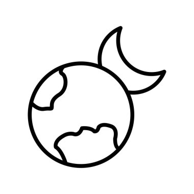  Dünya Ay Taslak Vektör Simgesi Tasarımı