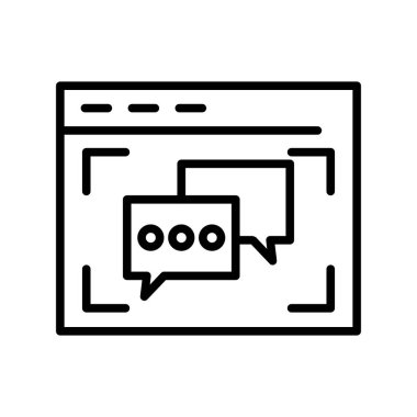 Çevrimiçi Sohbet Ana Hattı Vektör Simgesi Tasarımı