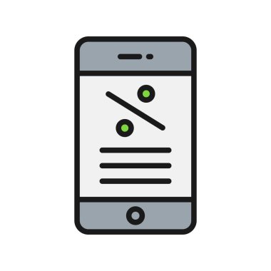 İndirimli Satır Dolu Vektör Simgesi Tasarımı