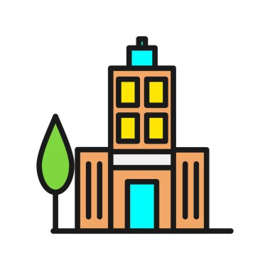 İnşa Satırı Dolu Vektör Simgesi Tasarımı