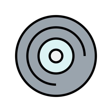 Cd Satırı Doldurulmuş Vektör Simgesi Tasarımı