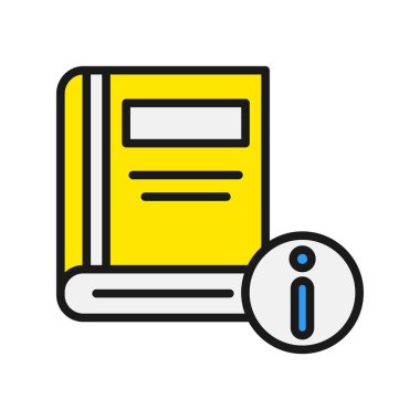Kitap Satırı Doldurulmuş Vektör Simgesi Tasarımı